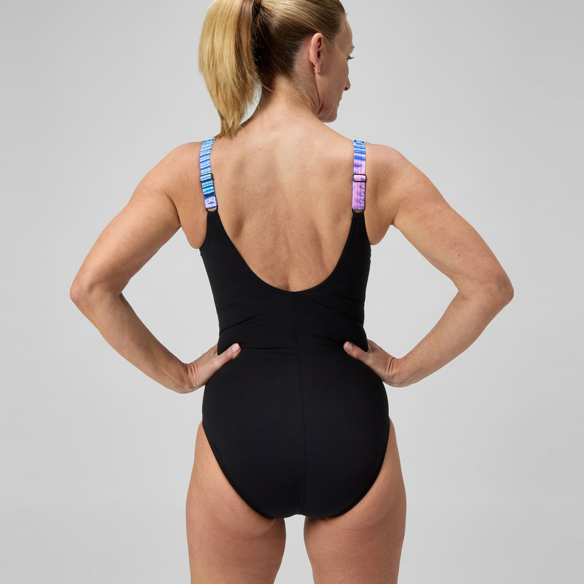 Shaping Printed LunaLustre Swimsuit Navy/Purple | Speedo