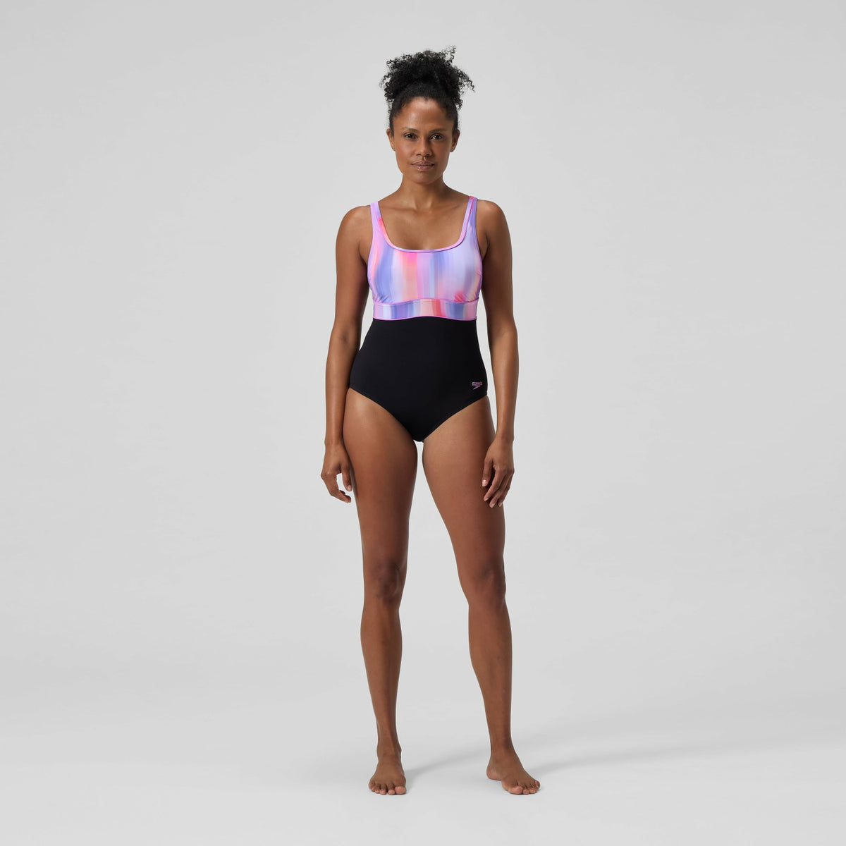 Shaping Printed Contour Eclipse Swimsuit Black/Pink | Speedo