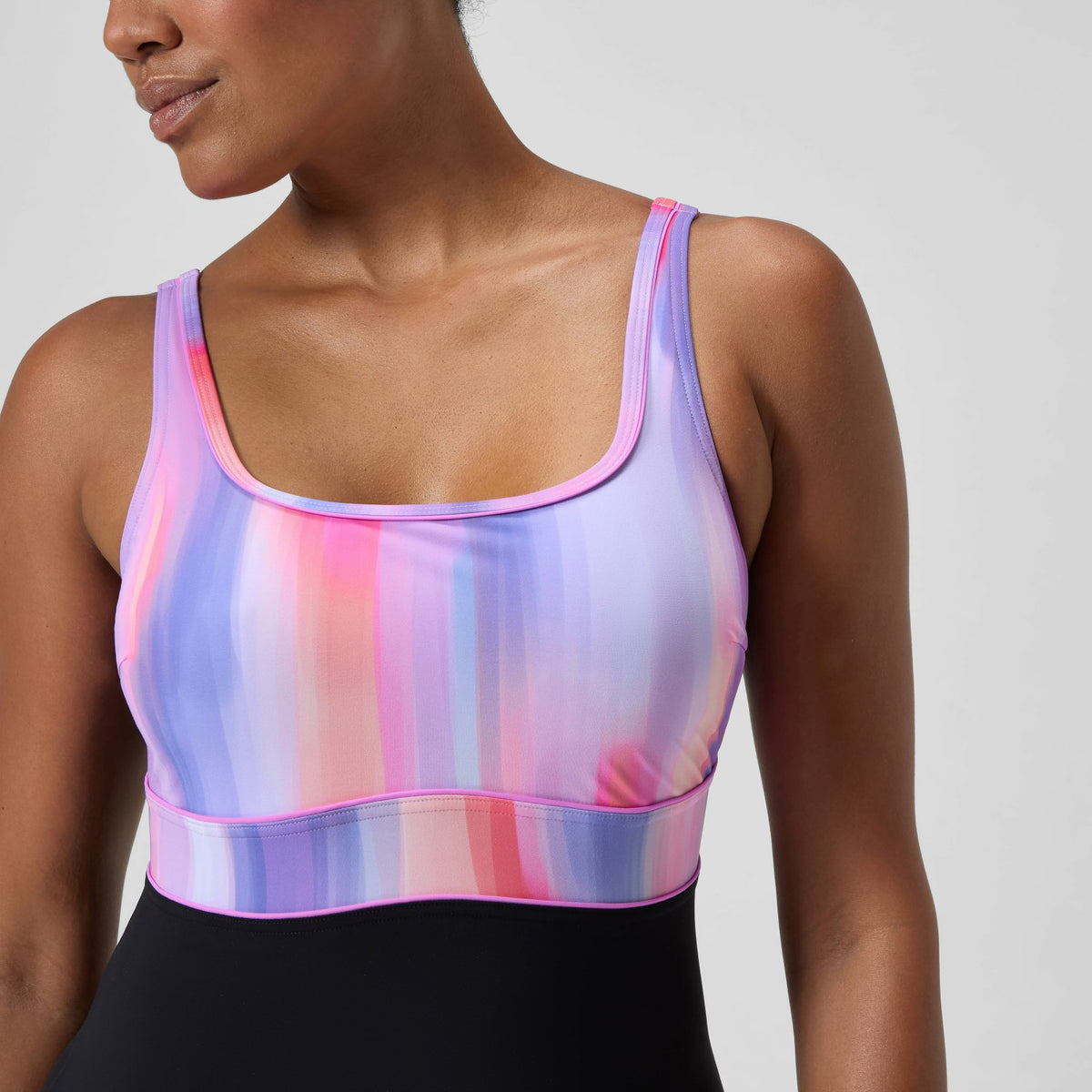 Shaping Printed Contour Eclipse Swimsuit Black/Pink | Speedo