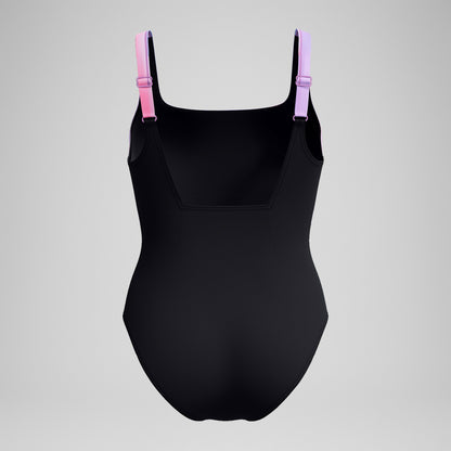 Shaping Printed Contour Eclipse Swimsuit Black/Pink | Speedo