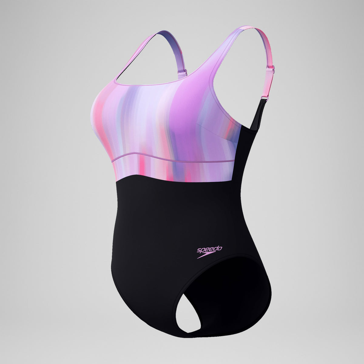 Shaping Printed Contour Eclipse Swimsuit Black/Pink | Speedo
