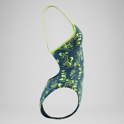Club Training Printed Turnback Swimsuit Blue/Green | Speedo