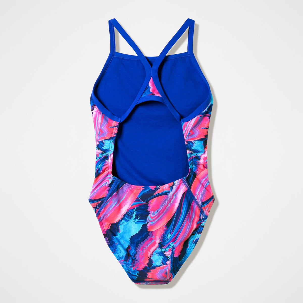 Club Training Printed Turnback Swimsuit Blue/Pink | Speedo