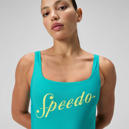 Logo Square Back Swimsuit Turquoise | Speedo