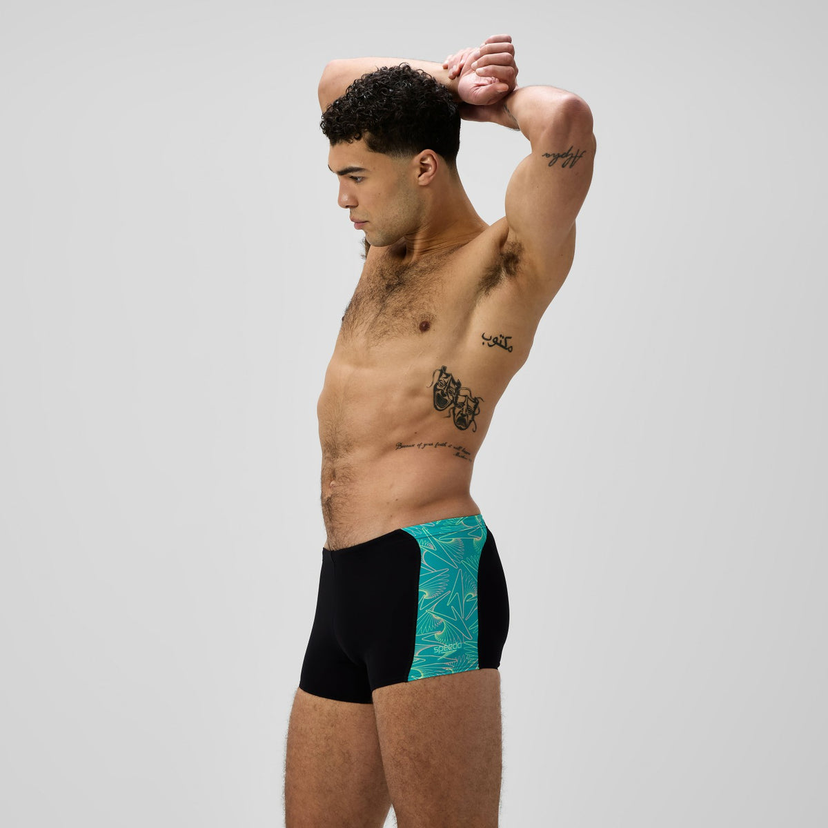 Hyperboom Panel Aquashorts Black/Turquoise | Speedo