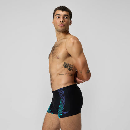 Duo Logo Print Aquashorts Black/Blue | Speedo