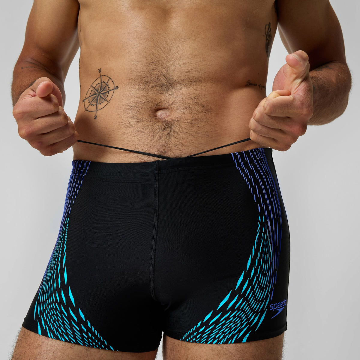 Duo Logo Print Aquashorts Black/Blue | Speedo