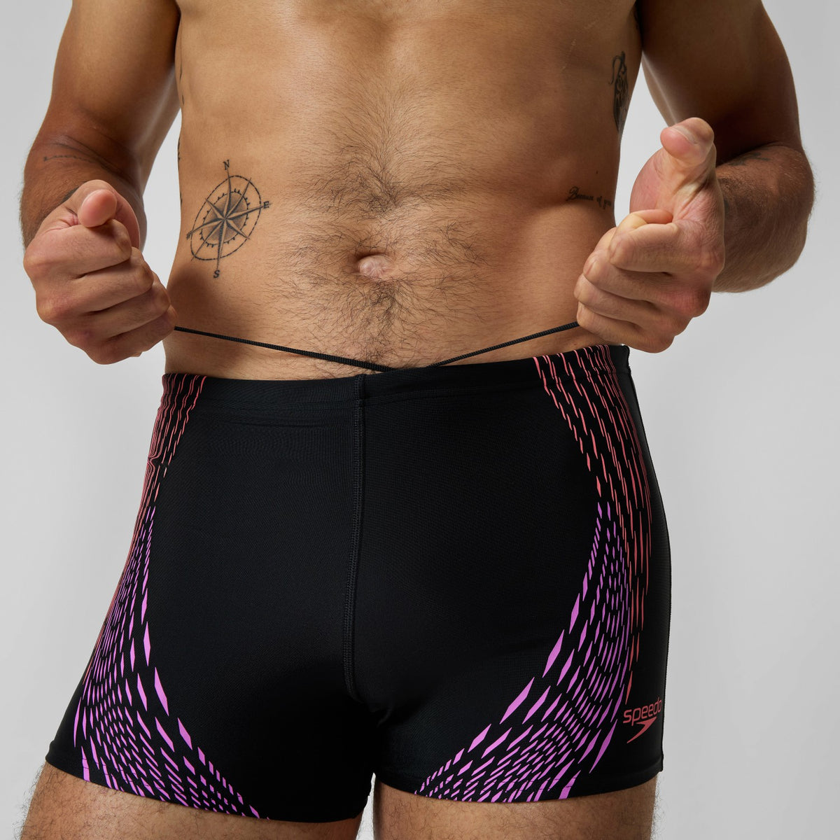 Duo Logo Print Aquashorts Black/Coral | Speedo