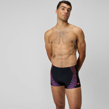 Duo Logo Print Aquashorts Black/Coral | Speedo
