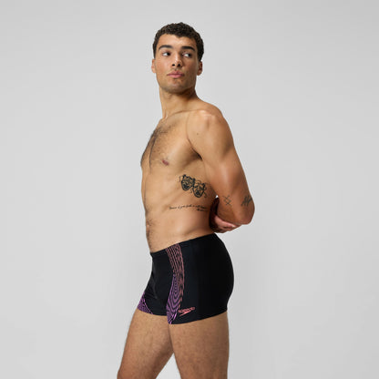Duo Logo Print Aquashorts Black/Coral | Speedo