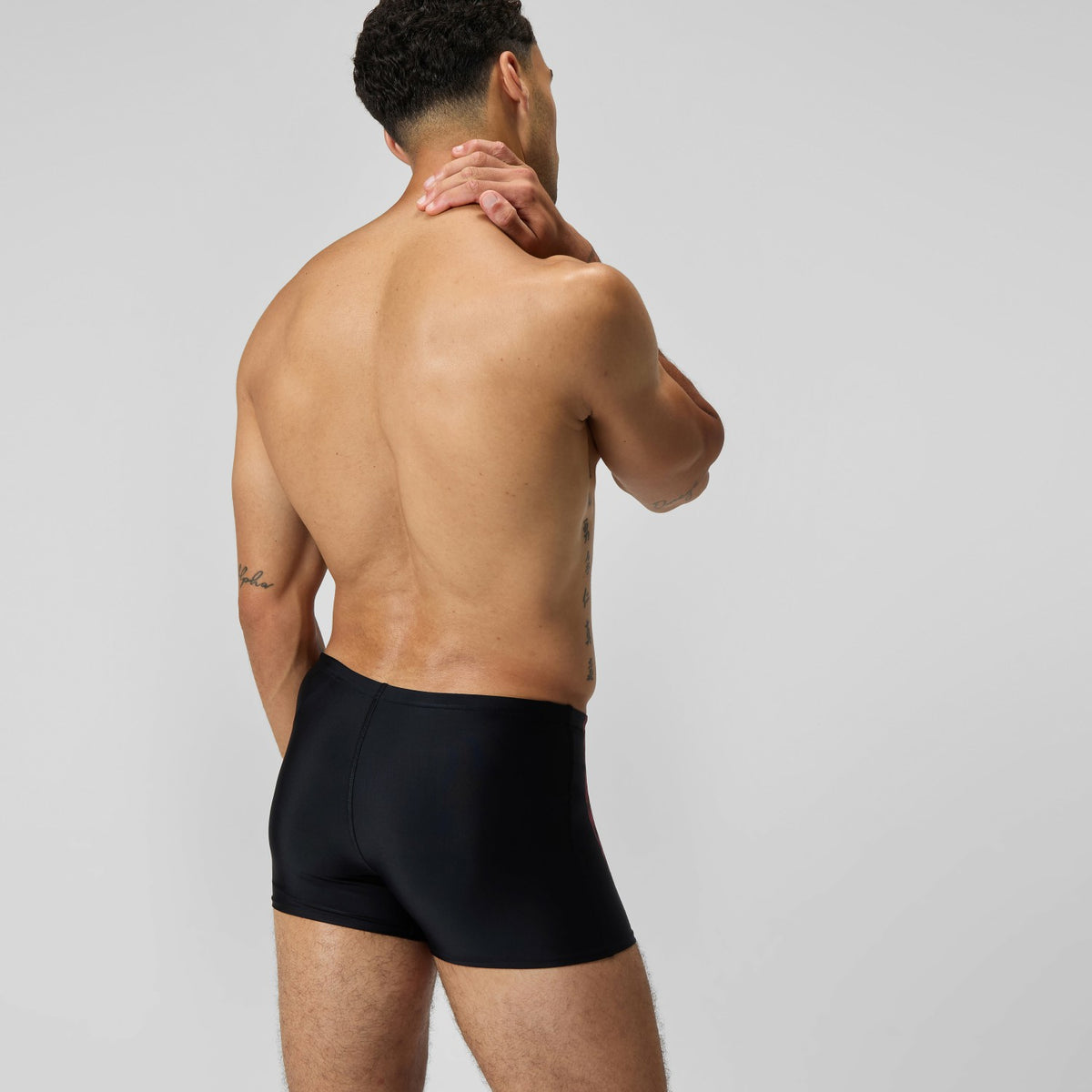 Duo Logo Print Aquashorts Black/Coral | Speedo