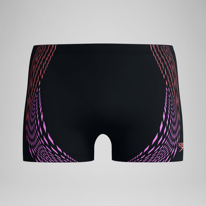 Duo Logo Print Aquashorts Black/Coral | Speedo