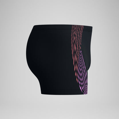 Duo Logo Print Aquashorts Black/Coral | Speedo