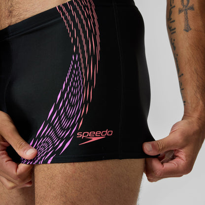 Duo Logo Print Aquashorts Black/Coral | Speedo