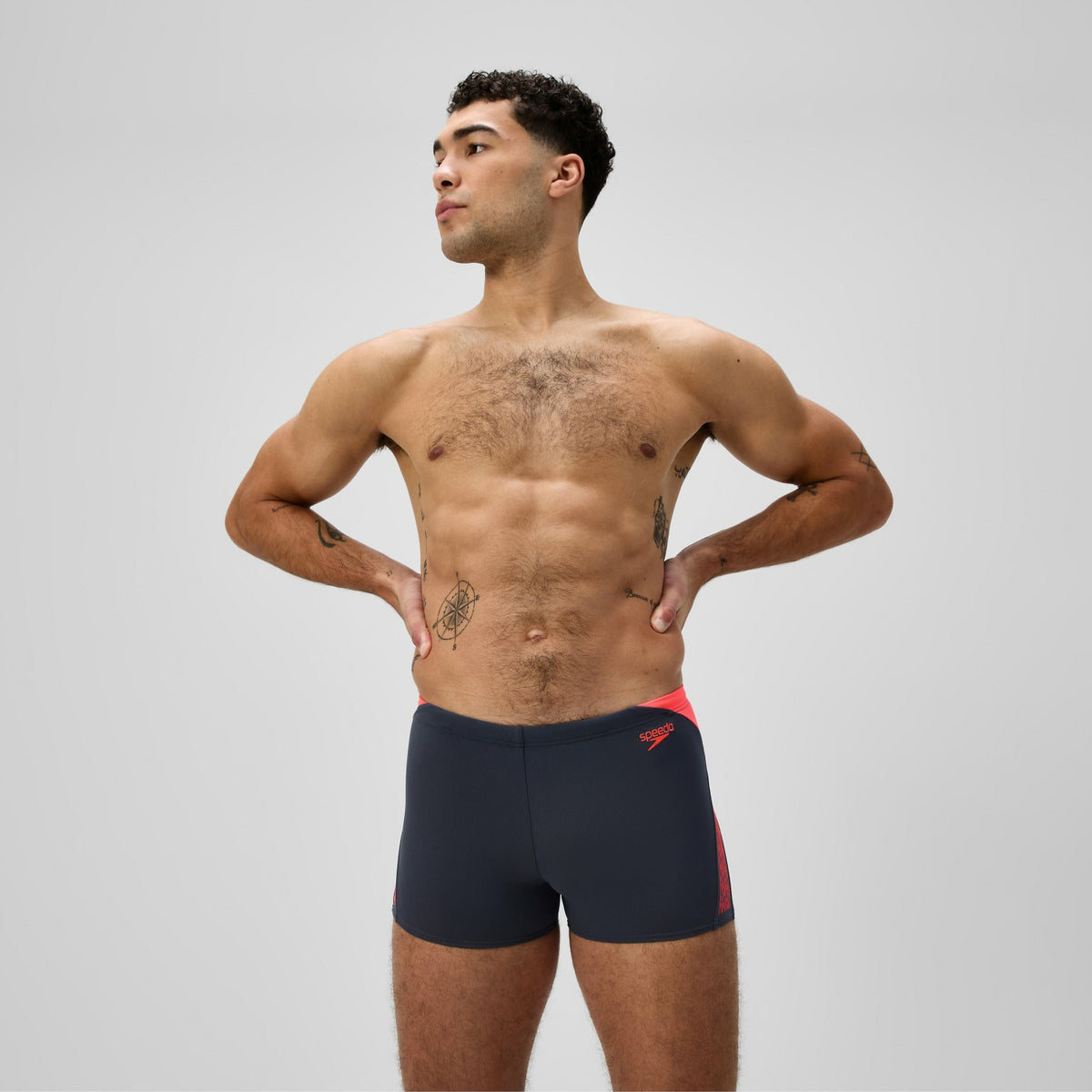 Hyperboom Splice Aquashorts Grey/Orange | Speedo