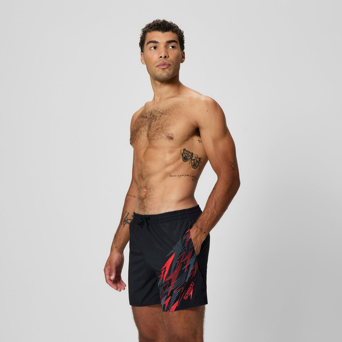Medley Logo Swim Shorts Black/Red | Speedo