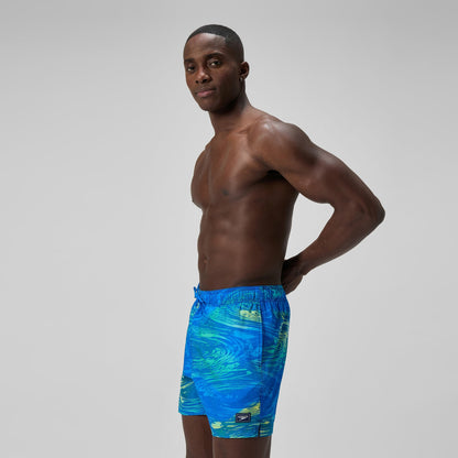 Redondo Edge Printed Swim Shorts Blue/Green | Speedo