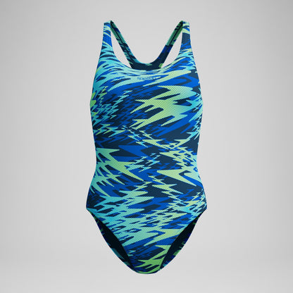 Hyperboom Printed Medalist Swimsuit Blue/Green | Speedo