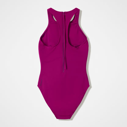 Racerback Zip Swimsuit Dark Pink | Speedo