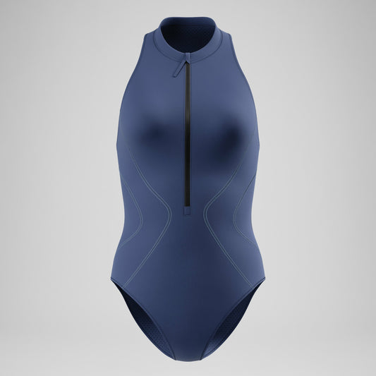Ocean Flex Zip Swimsuit Grey/Blue | Speedo