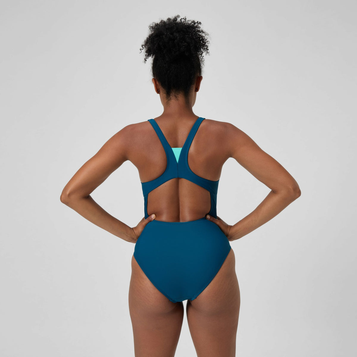 Solid Highneck Swimsuit Dark Teal | Speedo