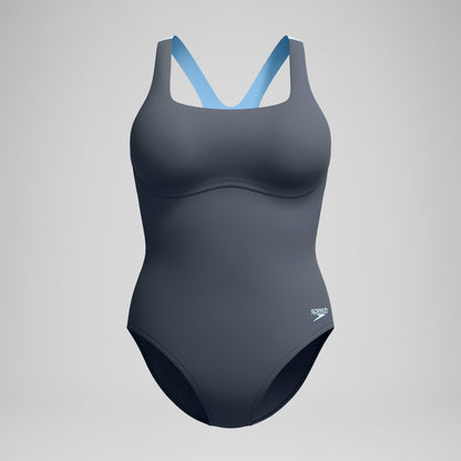 Flex Band with Built in Swim Bra Swimsuit Grey/Blue | Speedo