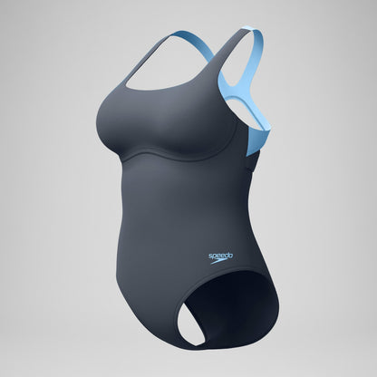 Flex Band with Built in Swim Bra Swimsuit Grey/Blue | Speedo