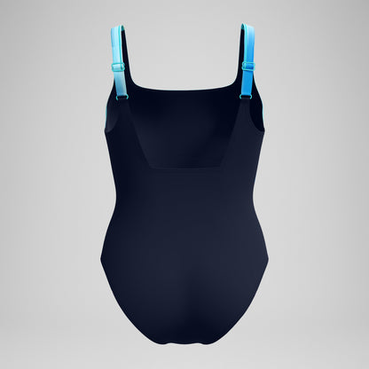 Shaping Printed Contour Eclipse Swimsuit Navy/Green | Speedo