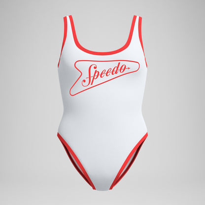 Jetstream Solid Bound Scoop Swimsuit Red/White | Speedo