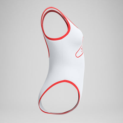 Jetstream Solid Bound Scoop Swimsuit Red/White | Speedo
