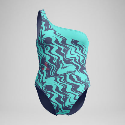 Asymmetric Swimsuit Turquoise/Grey | Speedo