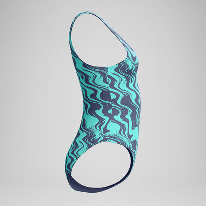 Asymmetric Swimsuit Turquoise/Grey | Speedo