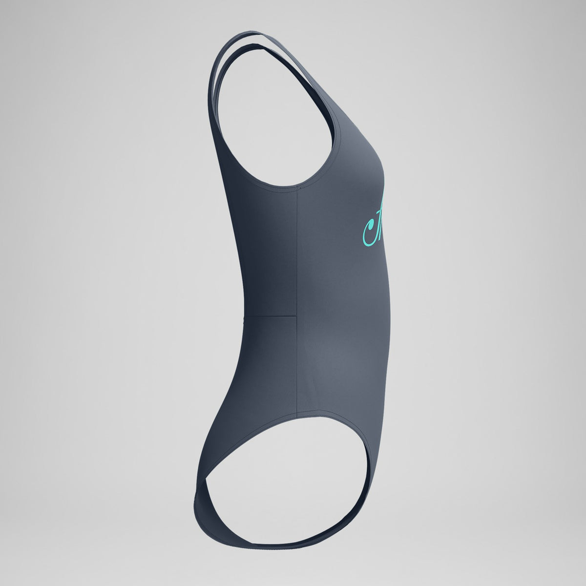 Logo Square Back Swimsuit Grey/Turquoise | Speedo