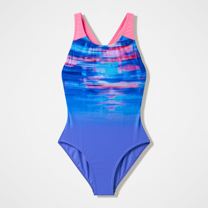 Girls Printed Splashback Swimsuit Purple/Pink | Speedo