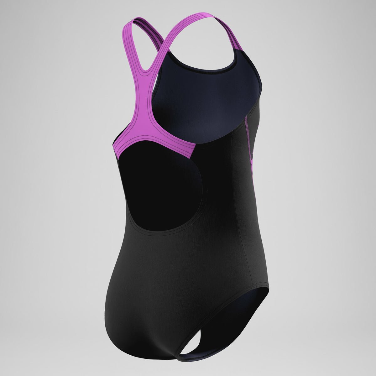 Girls Medley Logo Medalist Swimsuit Black/Pink | Speedo