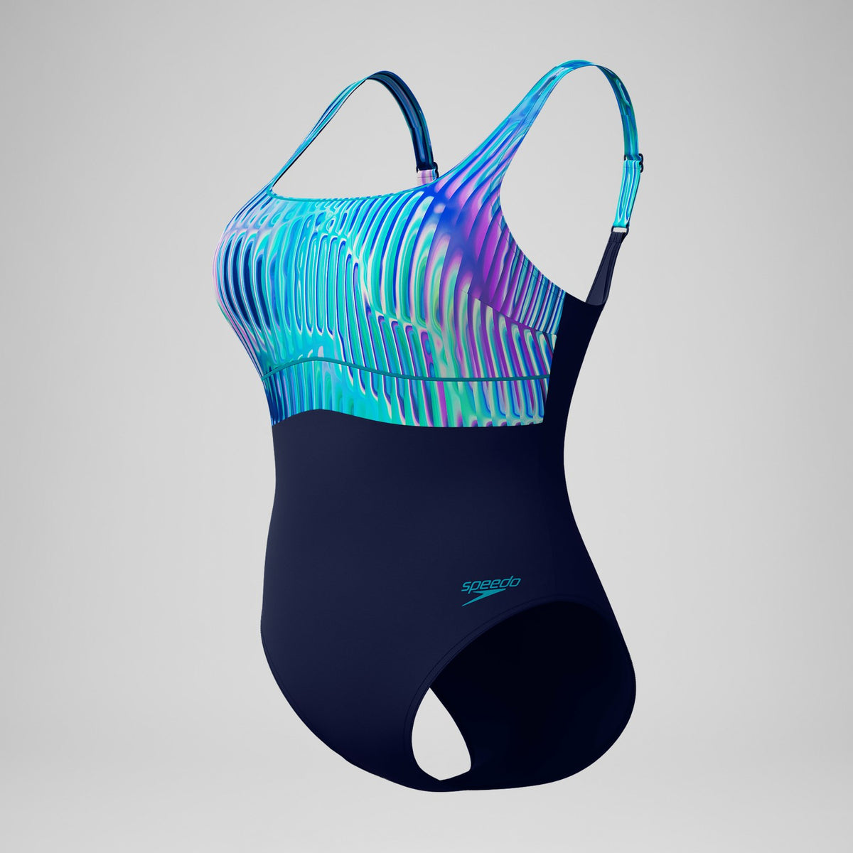 Shaping Printed Contour Eclipse Swimsuit Navy /Green | Speedo