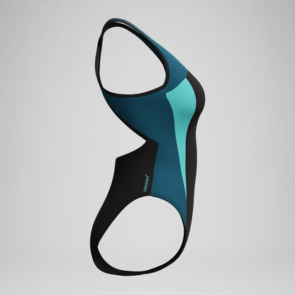Highneck Splice Crossback Swimsuit DarkTeal/Green | Speedo