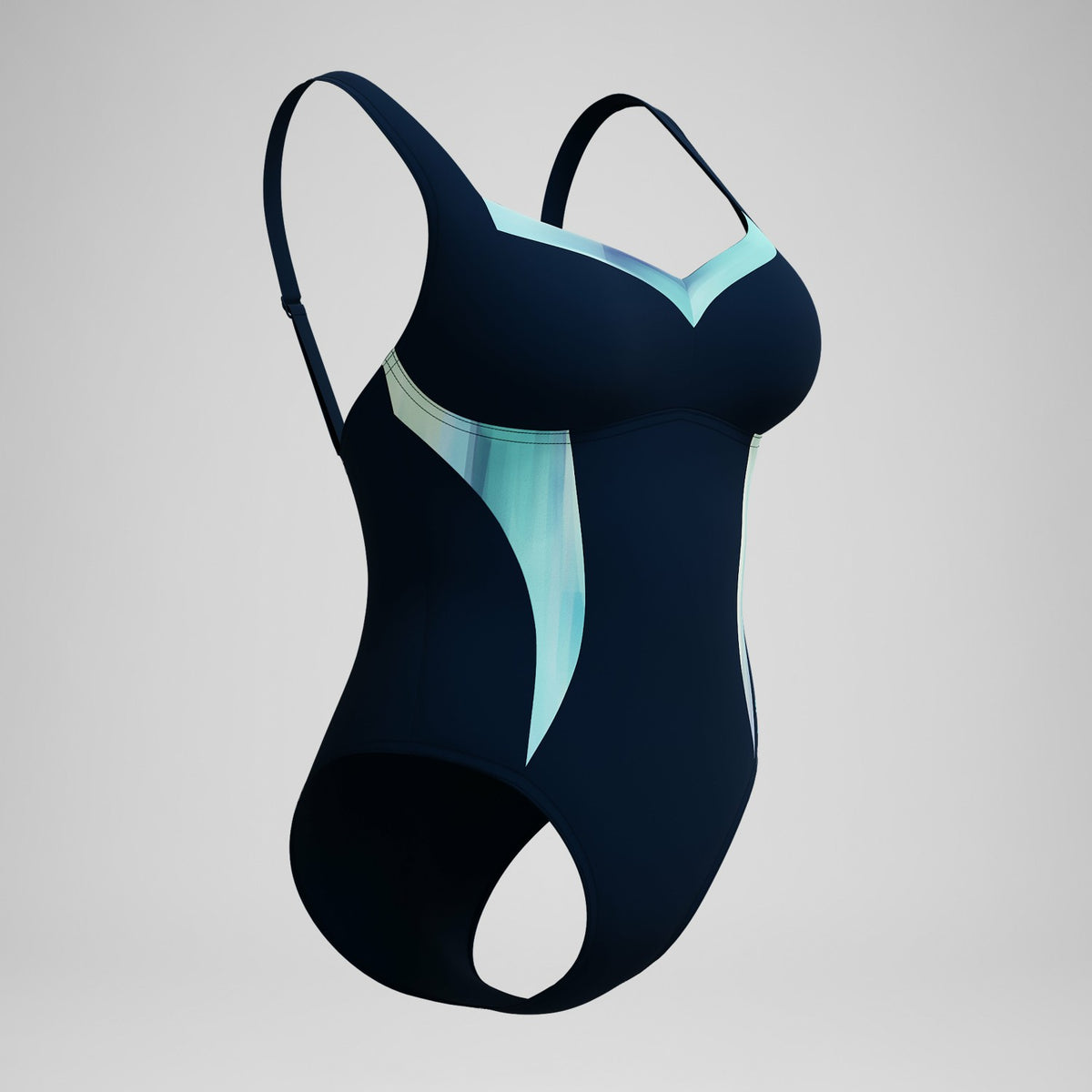 Shaping Printed LunaElustre Swimsuit Navy/Green | Speedo