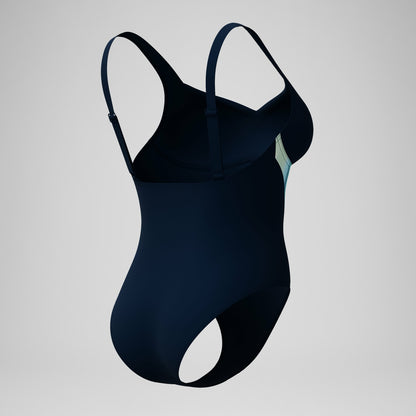Shaping Printed LunaElustre Swimsuit Navy/Green | Speedo