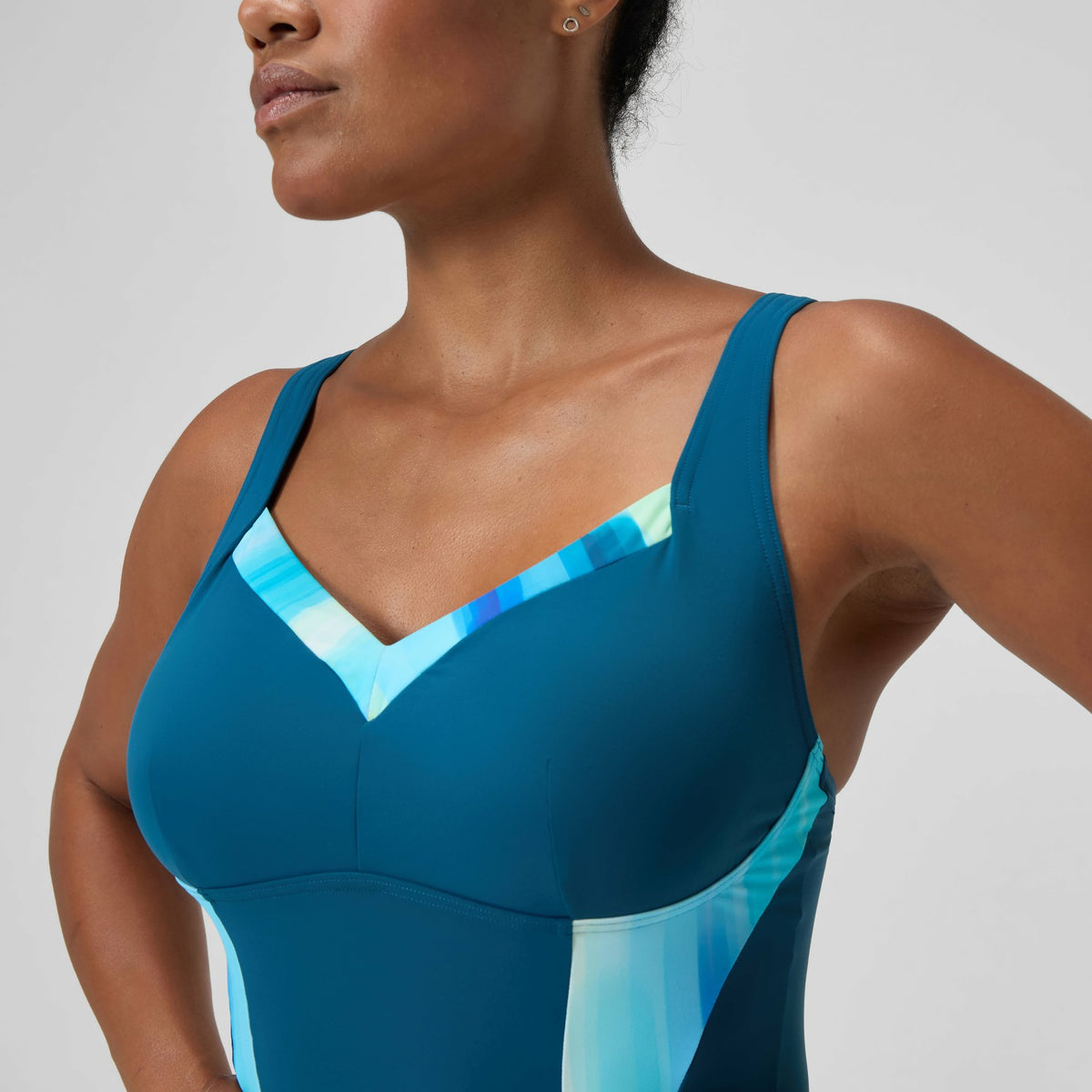 Shaping Printed LunaElustre Swimsuit DarkTeal/Green | Speedo