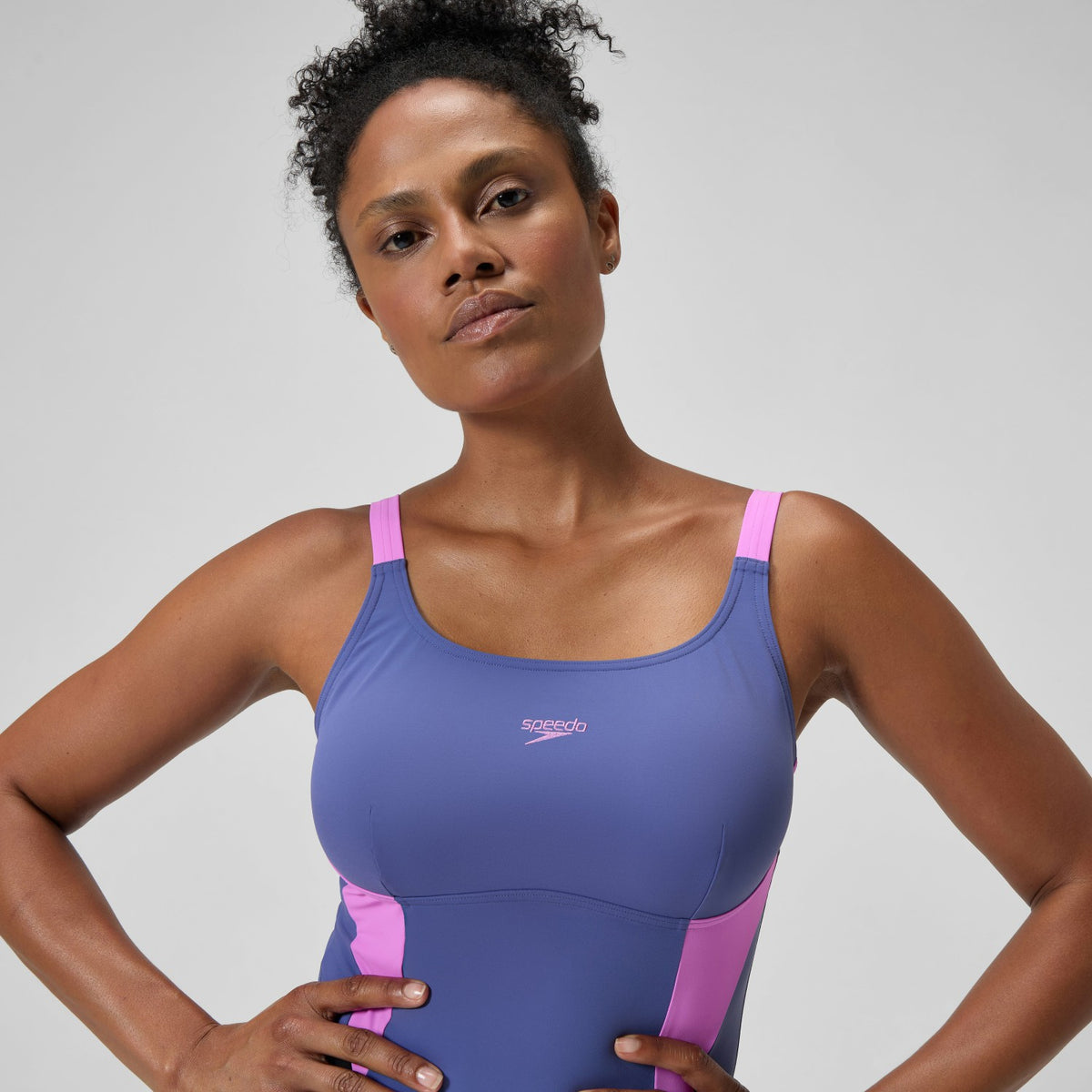 Shaping Solid Splice Swimsuit Purple/Pink | Speedo