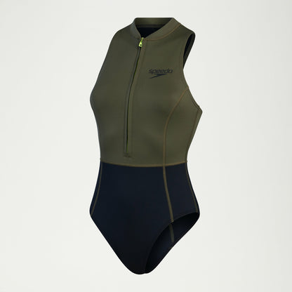 Sleeveless Thermal Swimsuit Black/Green | Speedo