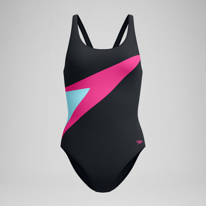 Hyperboom Butterfly Back Swimsuit Black/Pink | Speedo