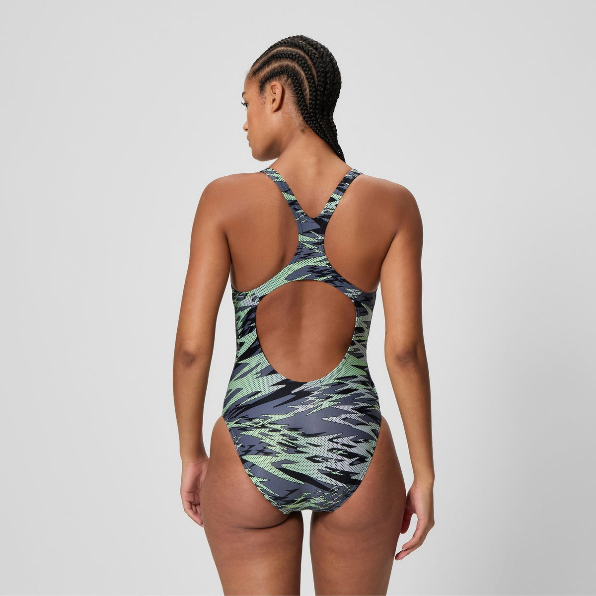 Hyperboom Printed Medalist Swimsuit Green | Speedo