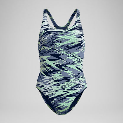 Hyperboom Printed Medalist Swimsuit Green | Speedo