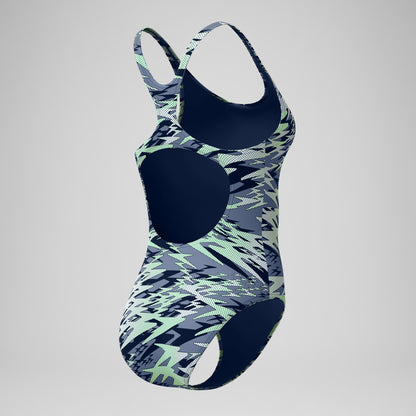 Hyperboom Printed Medalist Swimsuit Green | Speedo