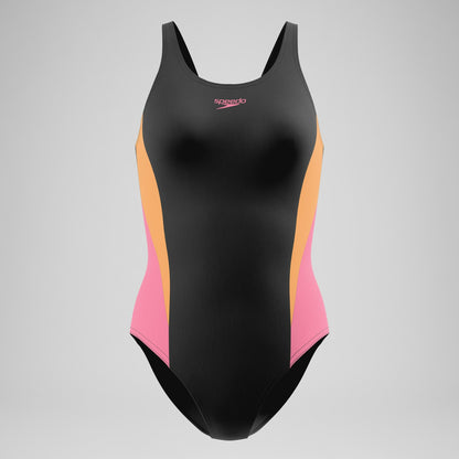 Colourblock Muscleback Swimsuit Black/Peach | Speedo