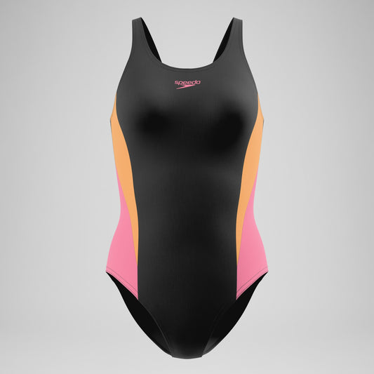 Colourblock Muscleback Swimsuit Black/Peach | Speedo