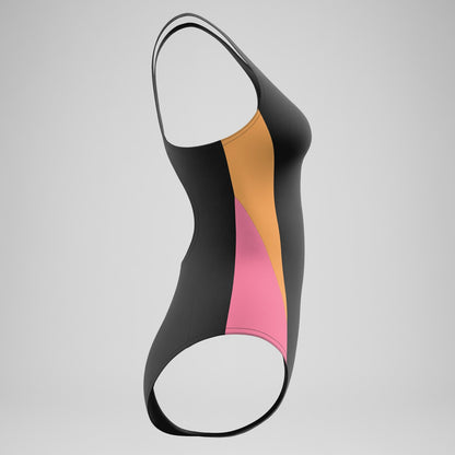 Colourblock Muscleback Swimsuit Black/Peach | Speedo