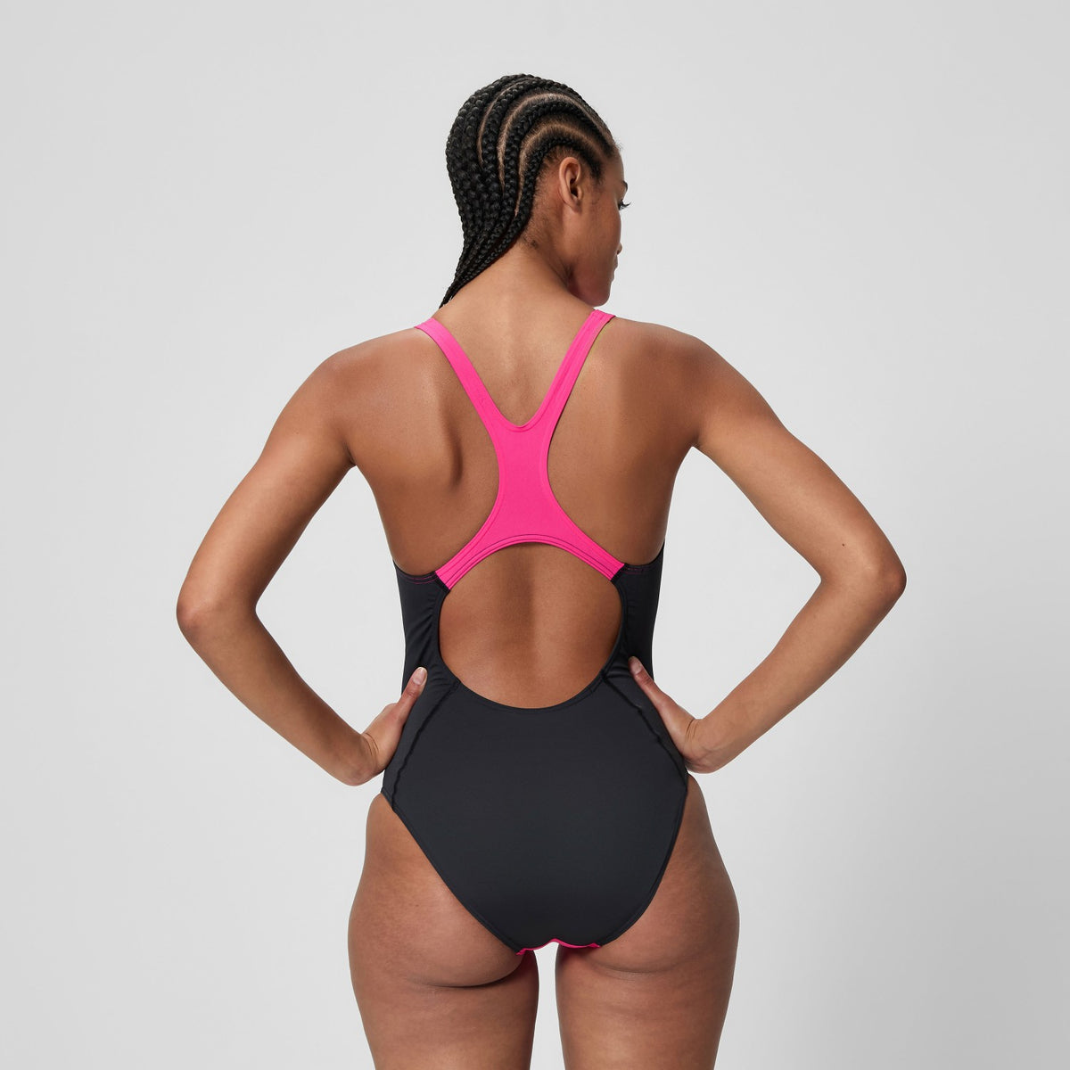Medalist Solid Splice Swimsuit Pink | Speedo